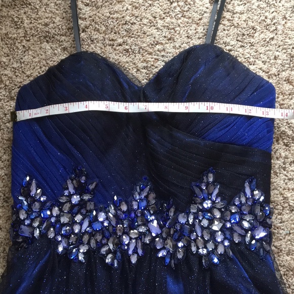 BeeDarlin Midnight Blue Sparkly Short Dress - Picture 7 of 8